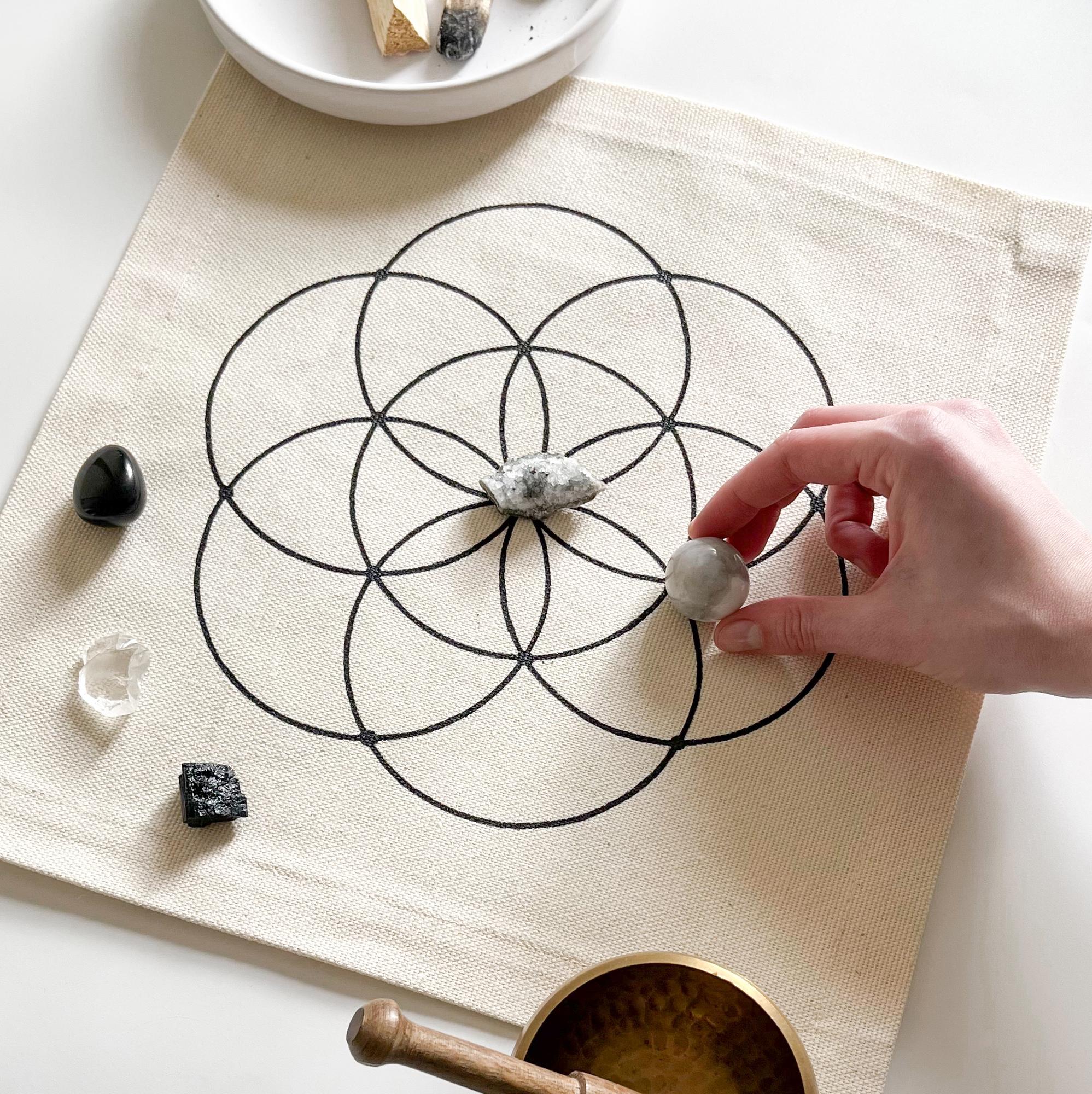 Коврик для работы с кристаллической решеткой - Семя жизни - Графитный