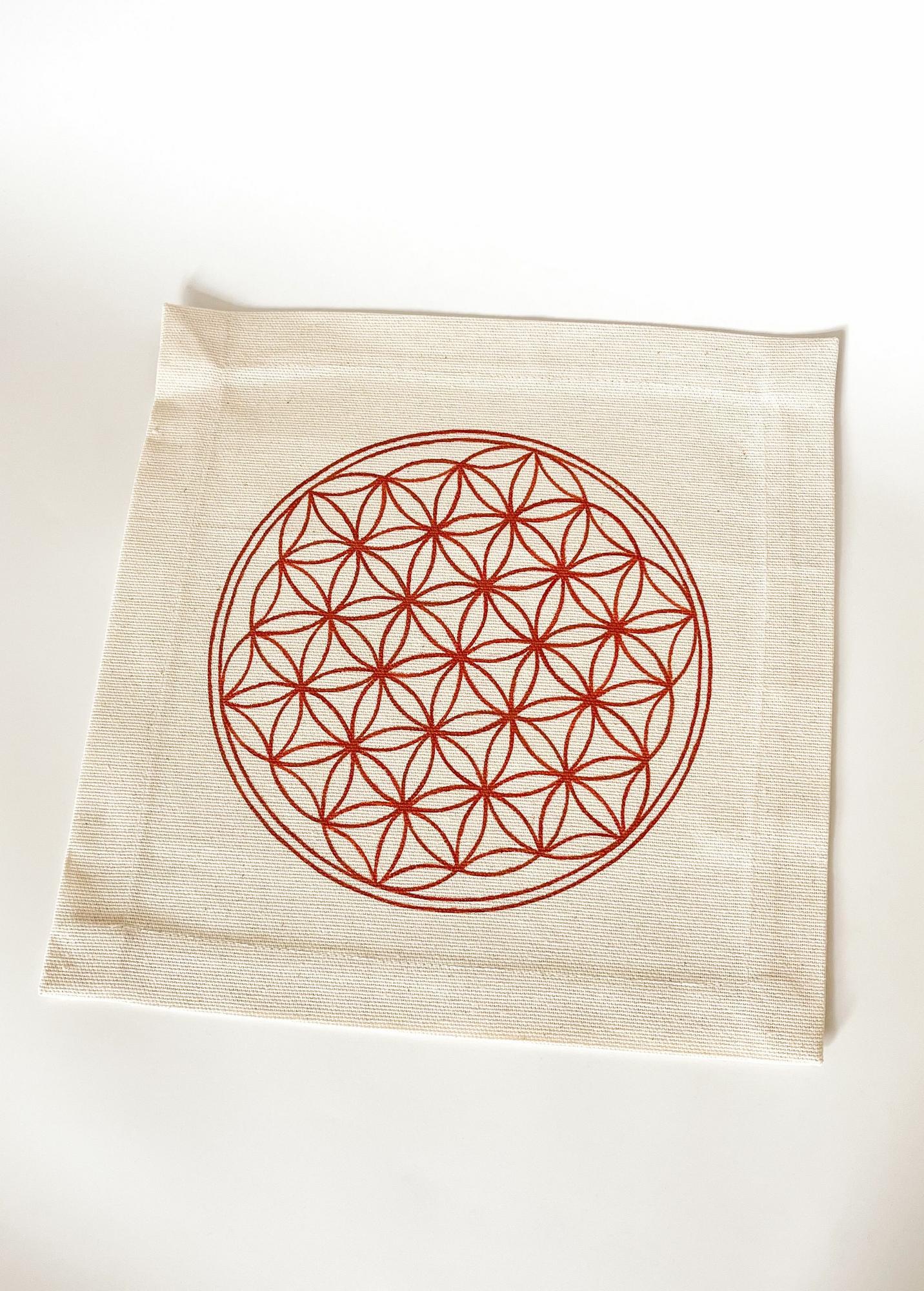 Коврик для работы с кристаллической решеткой - Цветок жизни - Охра