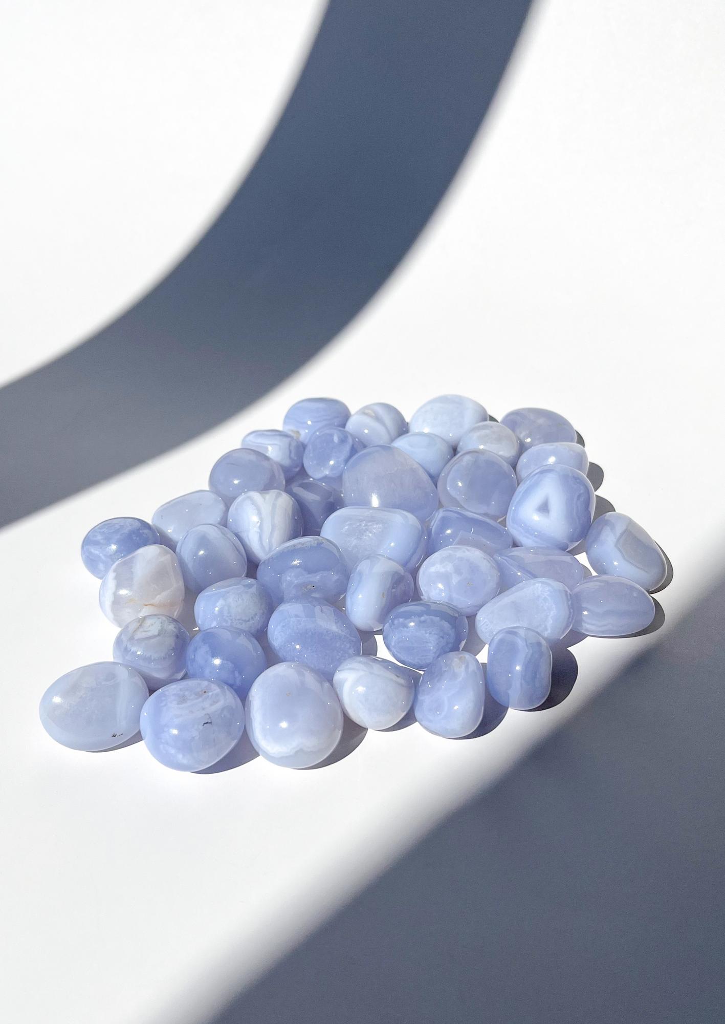 Голубой агат - галтовка