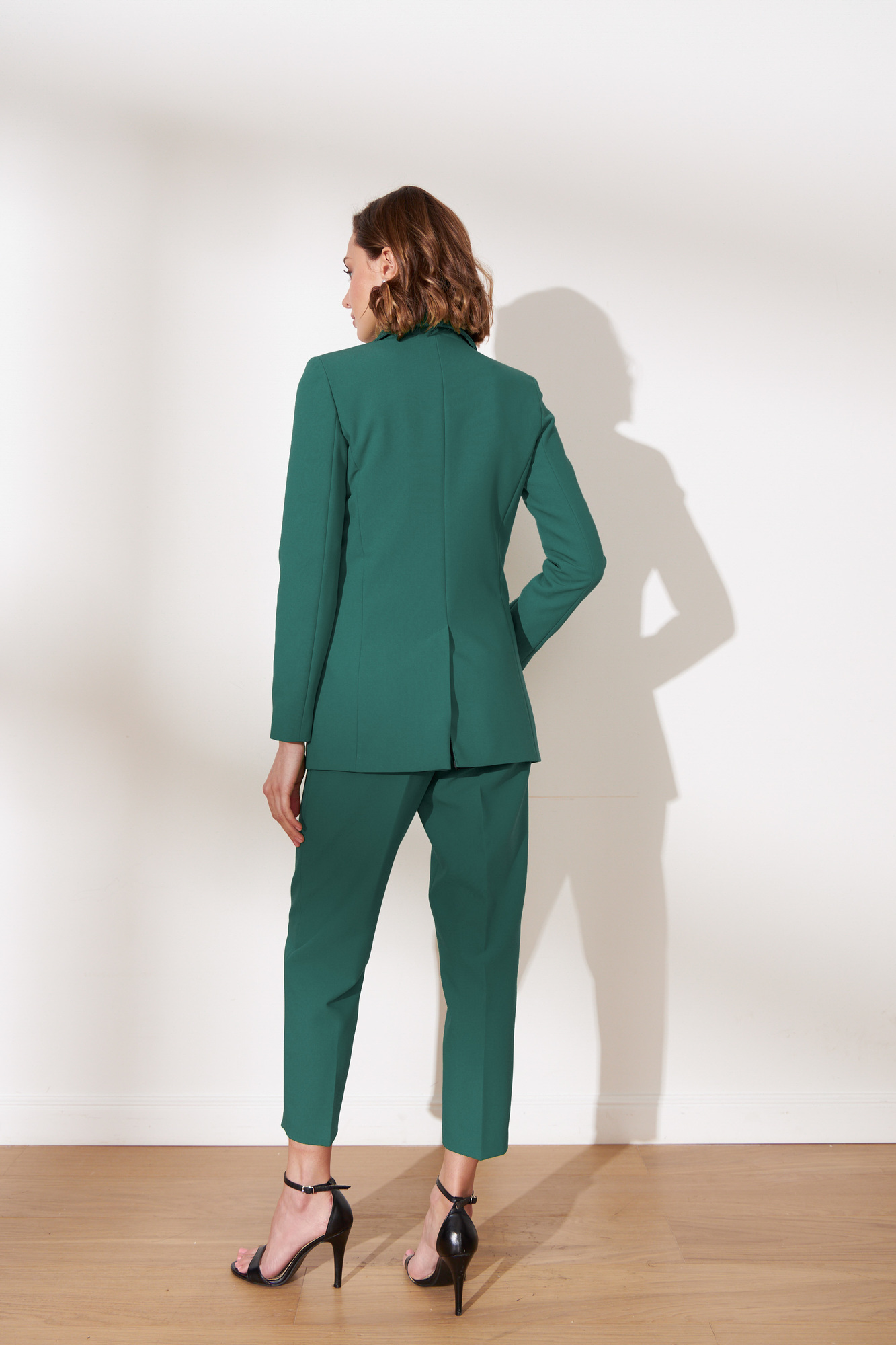 Брюки Астрид высокой посадки в изумрудном цвете