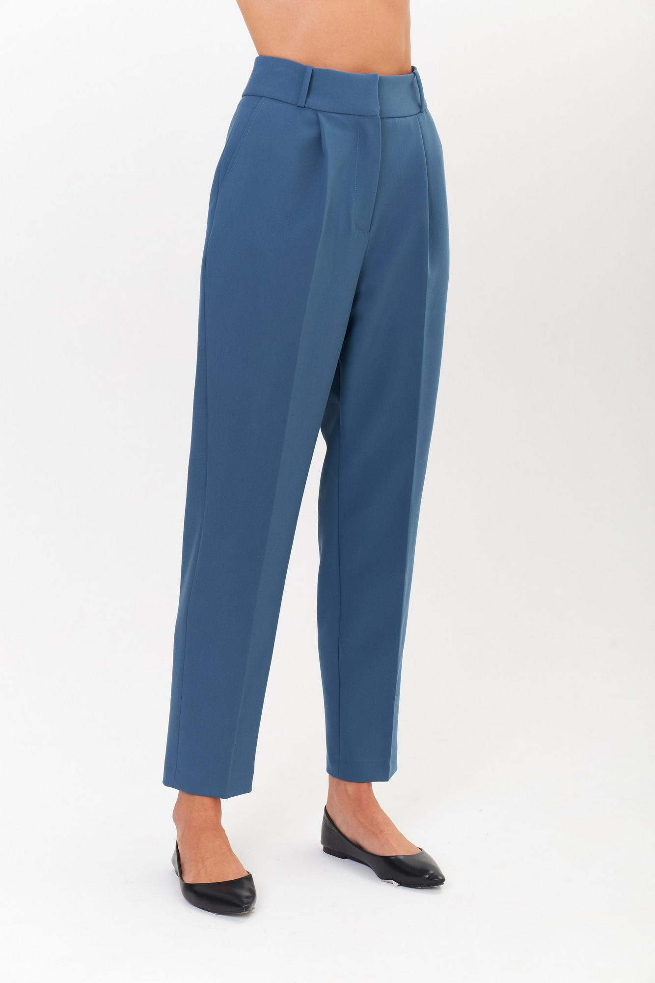 Брюки Астрид высокой посадки в синем цвете