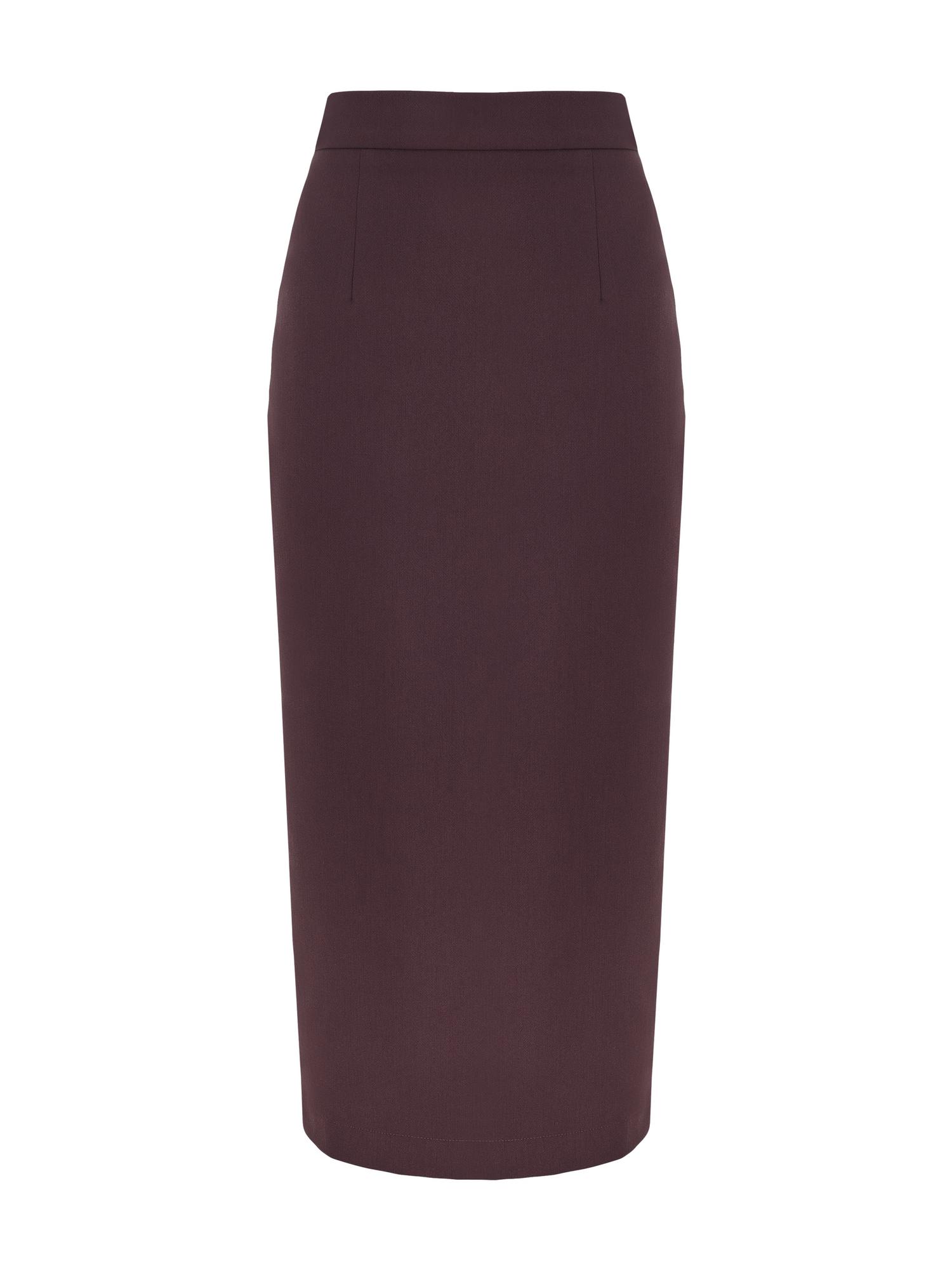 Прямая юбка-миди Эдит в сливово-винном цвете