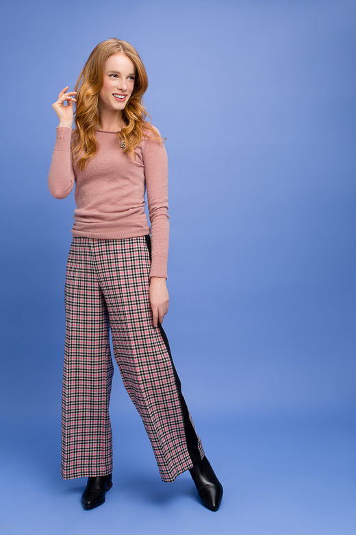 JUCCA Брюки-кюлоты с лампасом из фактурной шерсти