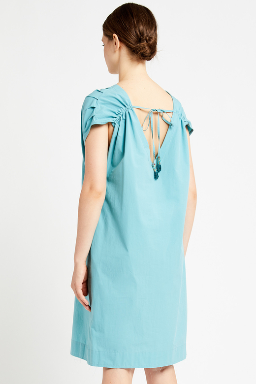 OTTOD'AME Платье-кокон с V-образным вырезом в оттенке "Мальдивы"