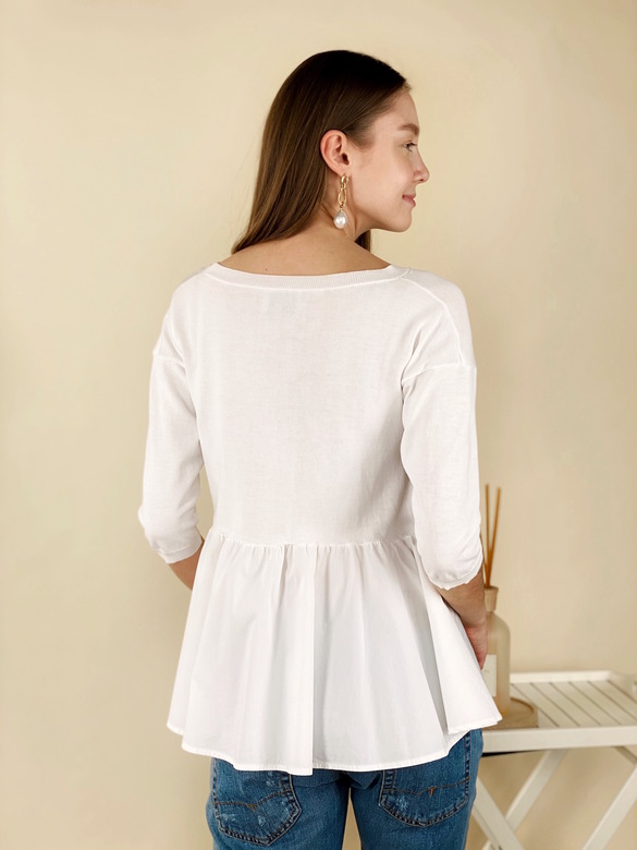 GOTHA Топ комбинированный с подкройной баской по спине