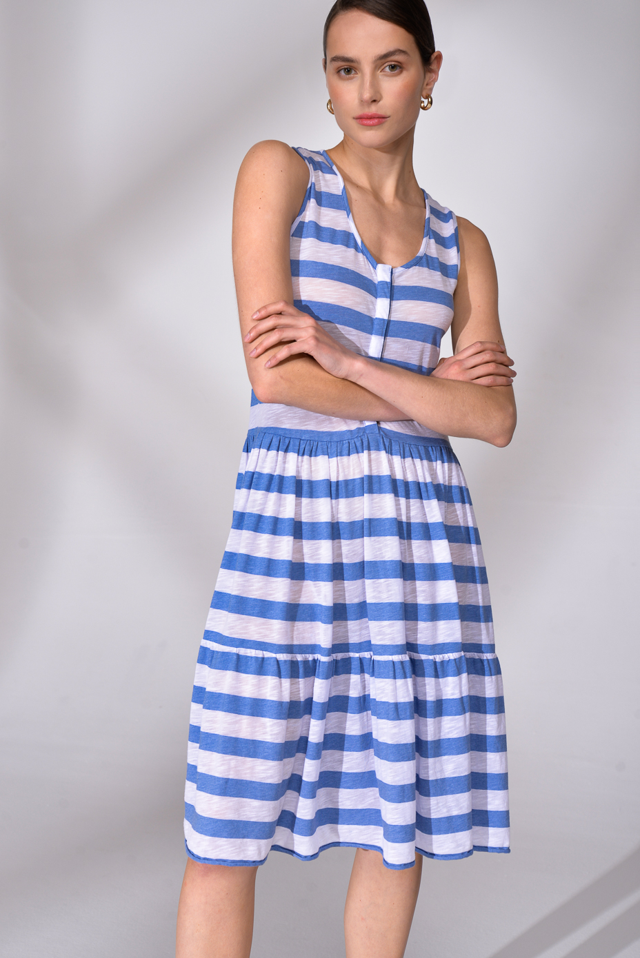 ROBERTO COLLINA Платье из мягкого трикотажа в полоску