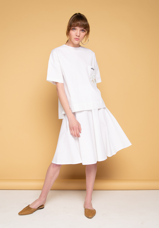 OTTOD'AME Юбка-солнце из жатого хлопка