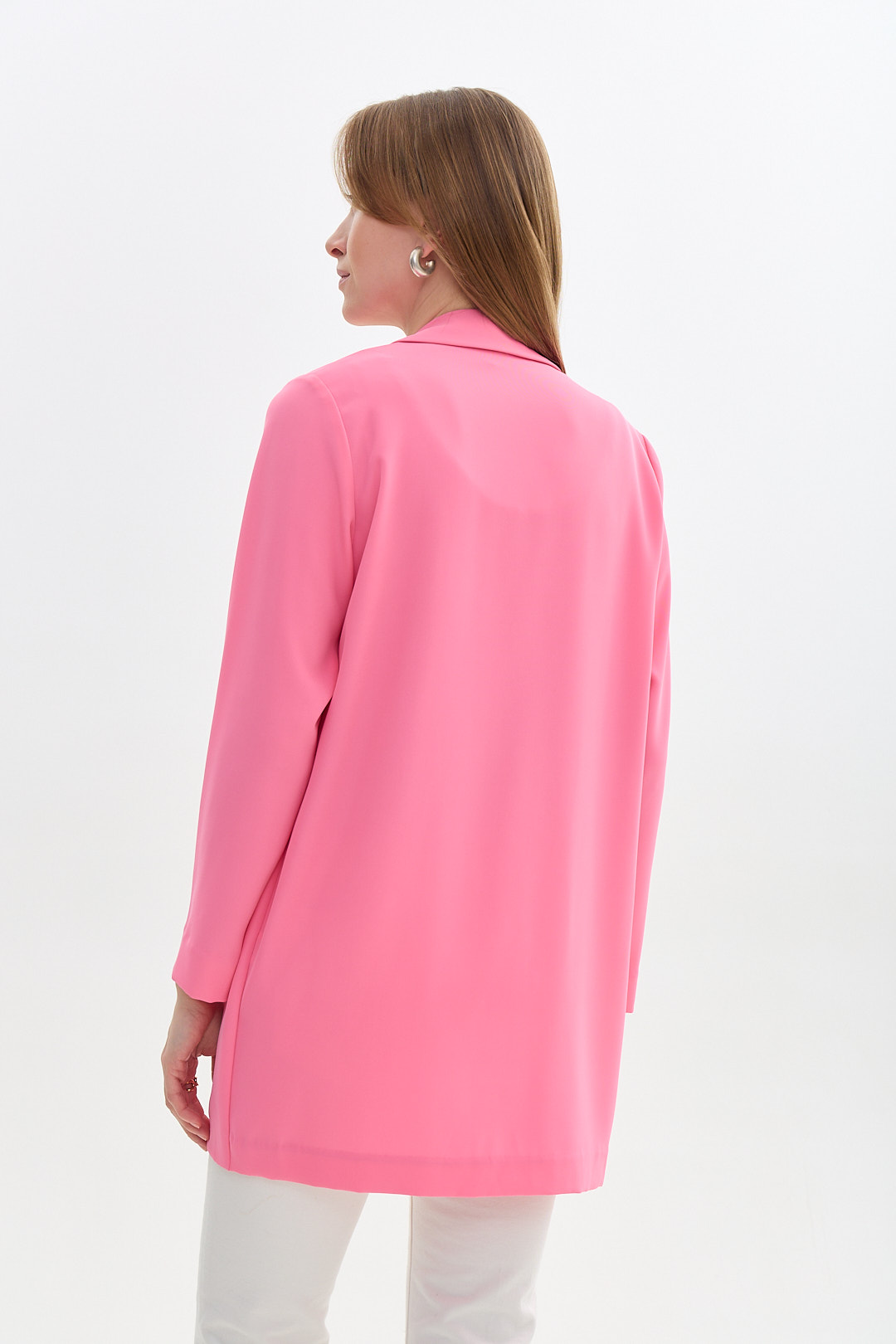 OTTOD'AME Жакет из струящейся ткани в ярко-розовом оттенке