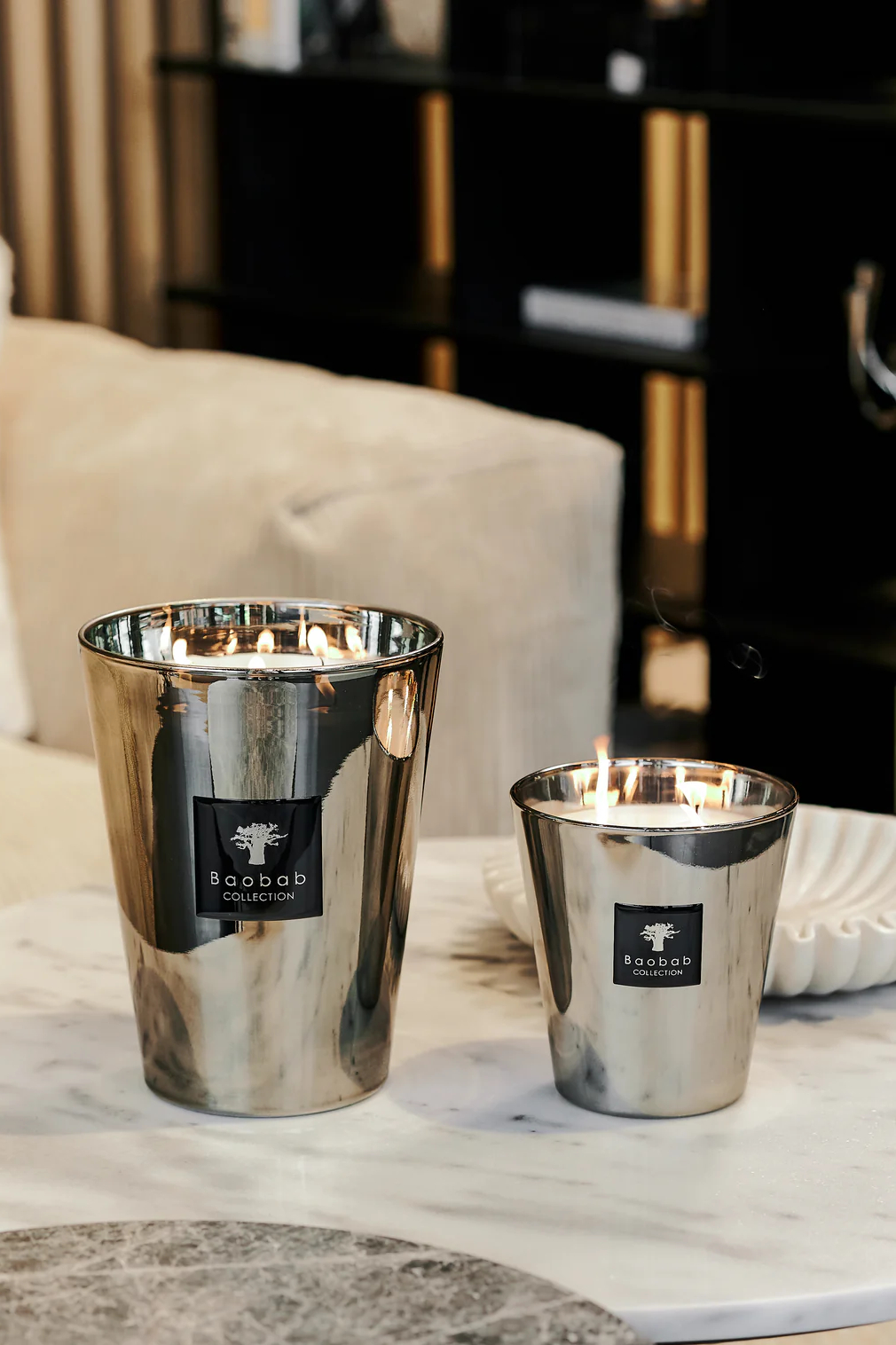 BAOBAB Свеча ароматическая Platinum из коллекции Les Exclusives: амбра, грейпфрут, ветивер