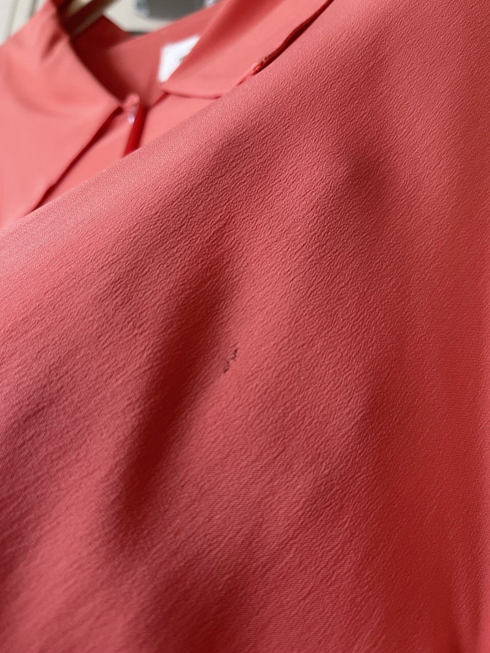 OTTOD'AME Рубашка оверсайз из шёлка в оттенке коралл