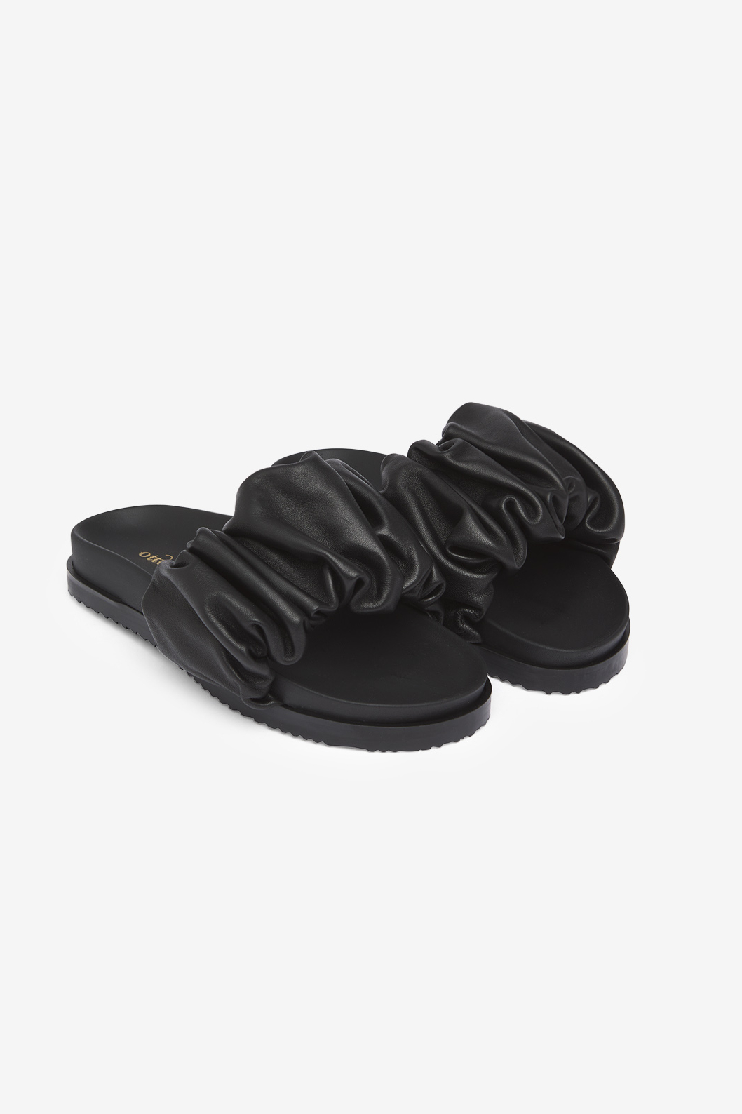 OTTOD'AME Мюли с драпировкой из мягкой тосканской кожи в чёрном