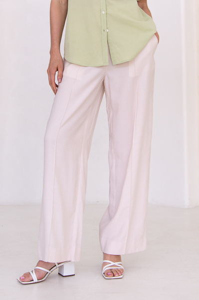 OTTOD'AME Брюки прямого кроя из струящейся вискозы оттенка экрю