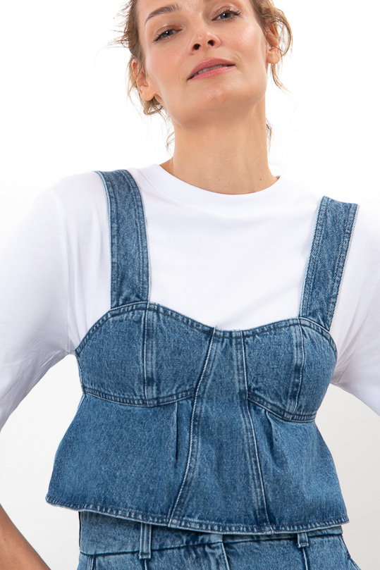 TELA Топ-бра на широких бретелях из денима