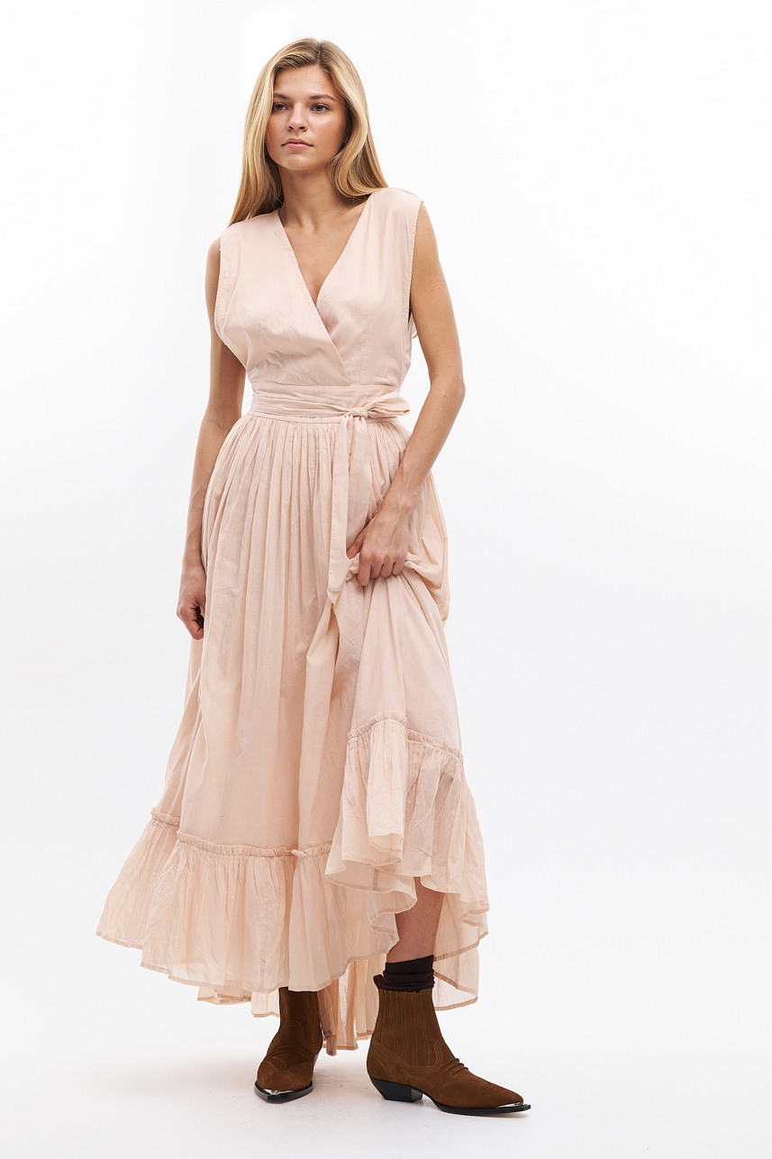 MES DEMOISELLES PARIS Платье длины миди в оттенке нежной розы с вышивкой на спинке