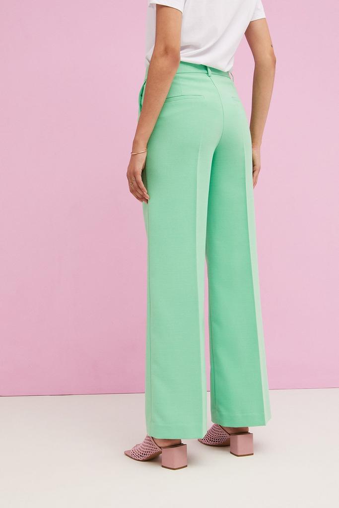 OTTOD’AME Брюки прямого кроя с угловыми карманами из плотной ткани оттенка мяты