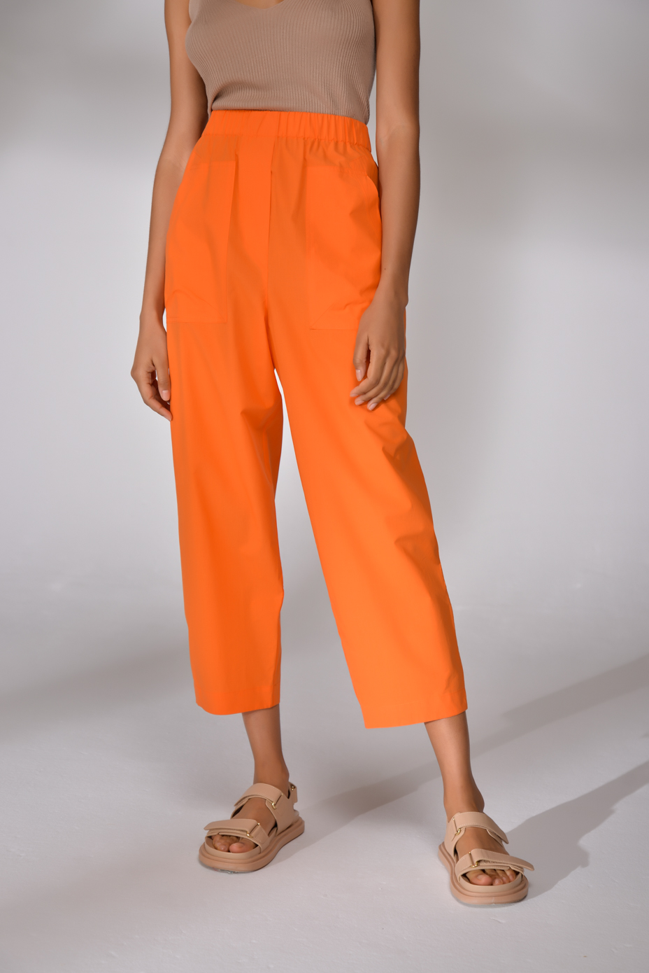 OTTOD’AME Брюки из нежного поплина в цвете апельсина