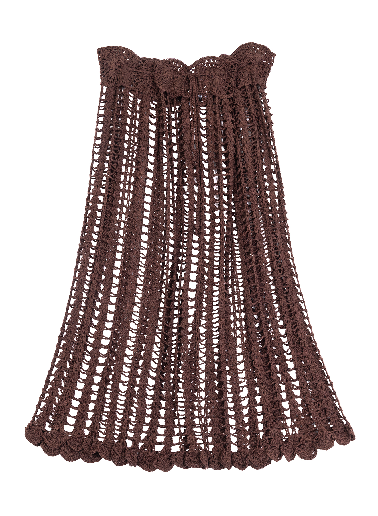 TELA Юбка ажурной вязки шоколадного оттенка