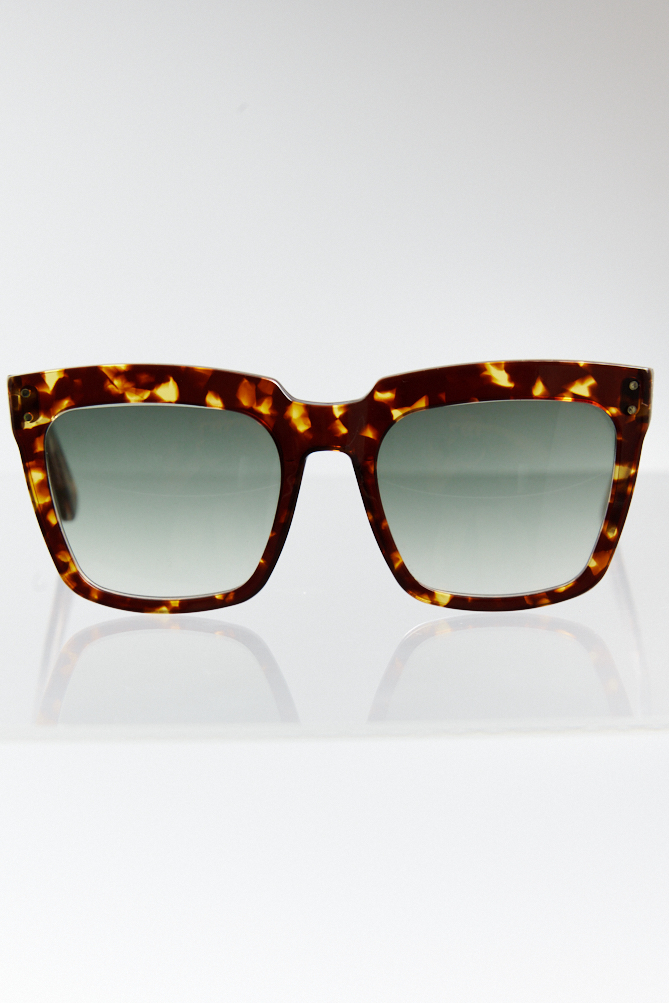 ANTICA OCCHIALERIA Солнцезащитные очки DEBRA в оправе классического оттенка под черепаху с дымчато-зеленоватыми линзами с эффектом деграде
