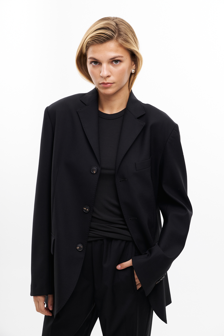 TELA Жакет удлиненного типа из технологичной шерсти тонкого кручения