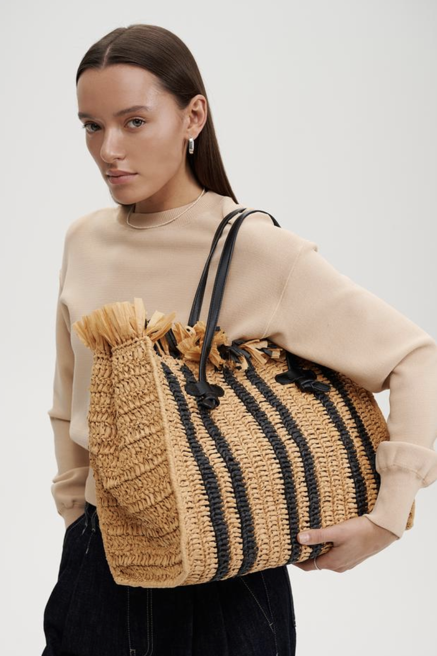 GIANNI CHIARINI Сумка-корзинка Marcella из плетеной соломки ручной работы