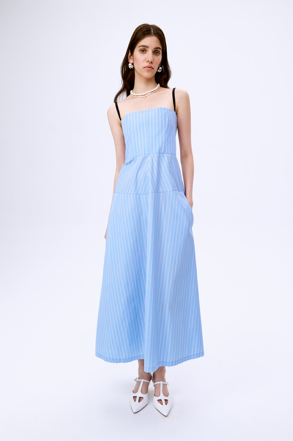 TELA Платье корсетного типа из рубашечного хлопка