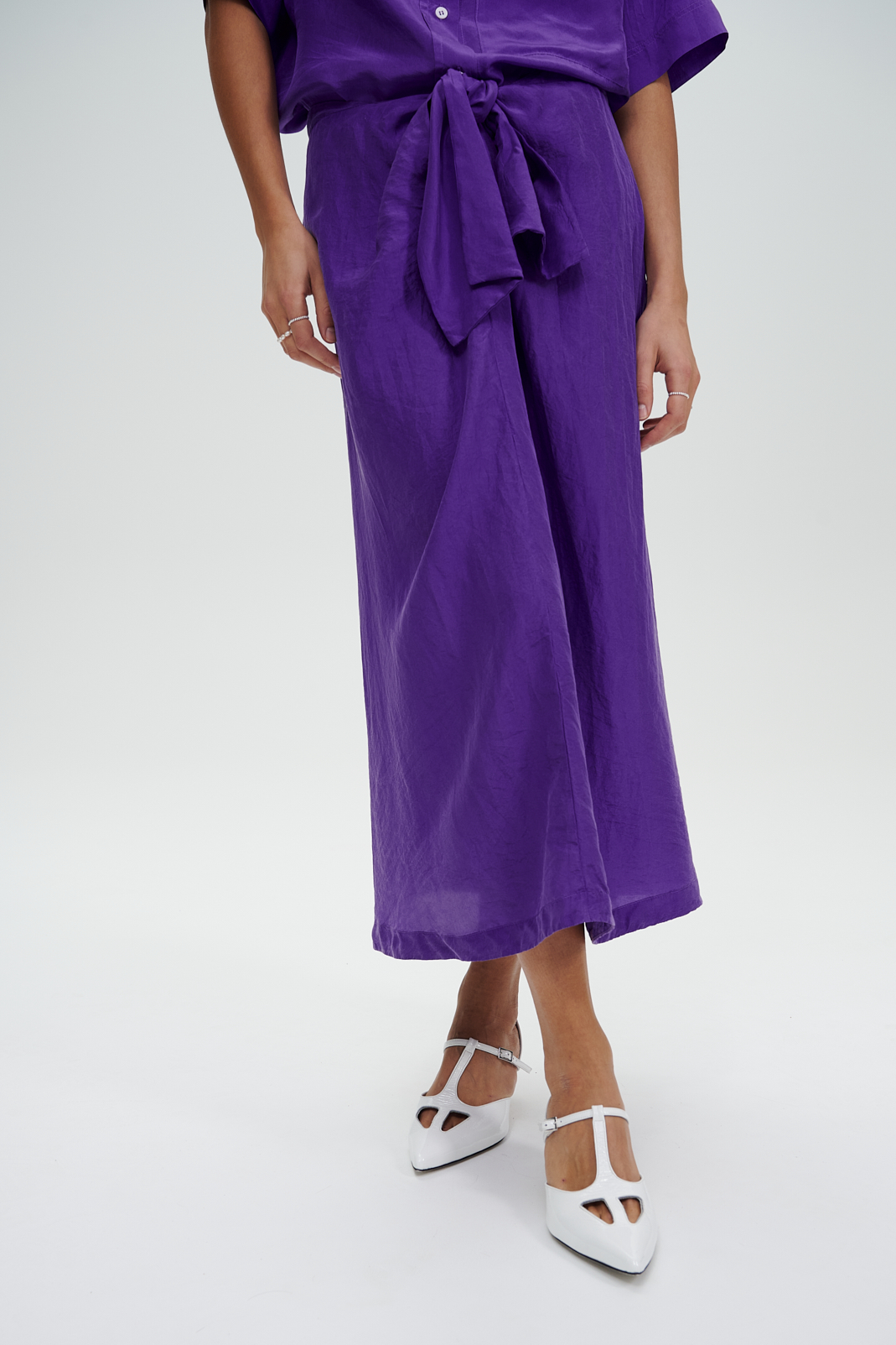 TELA Юбка из натурального шелка Хабутай в оттенке ультрамарин