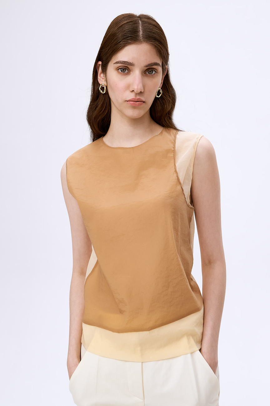 TELA Топ трехцветный NUDE DROP из техно-нейлона