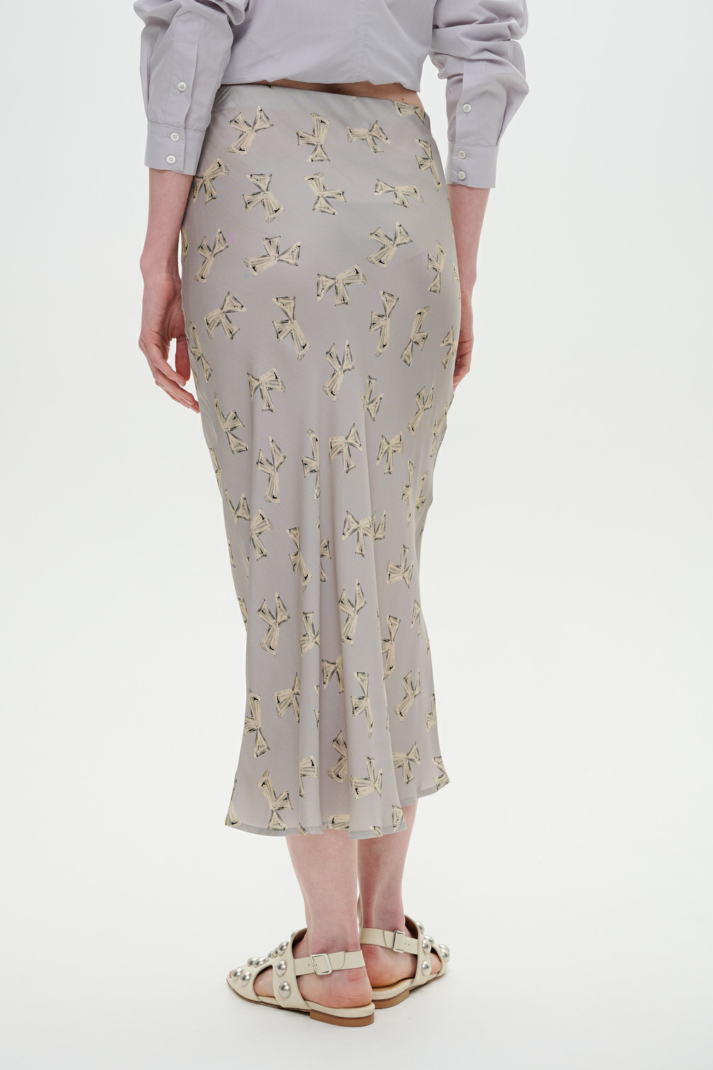 OTTOD'AME Юбка бельевого типа из вискозы с фирменным принтом