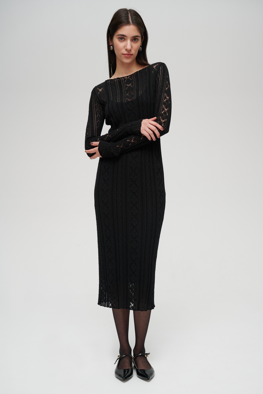 Roberto Collina Платье длины миди кружевной вязки