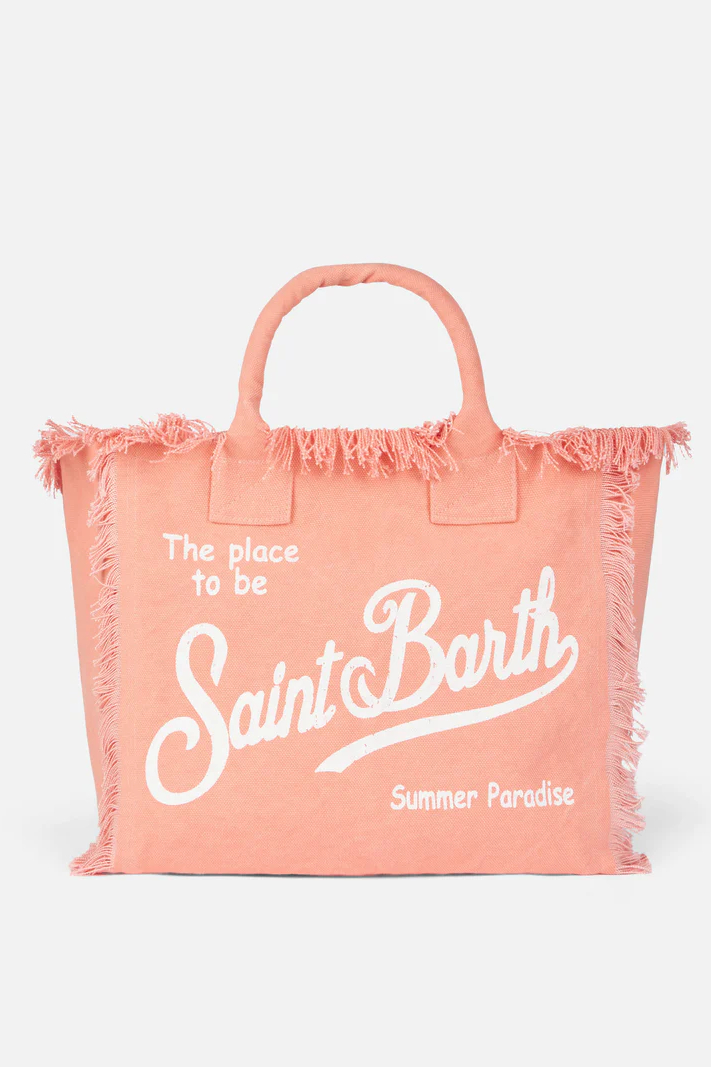 MC2 Saint Barth Сумка VANITY из хлопка канвас в персиковом оттенке