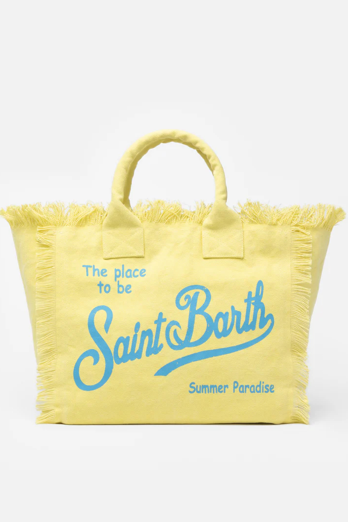 MC2 Saint Barth Сумка VANITY из хлопка канвас в ярко-желтом оттенке