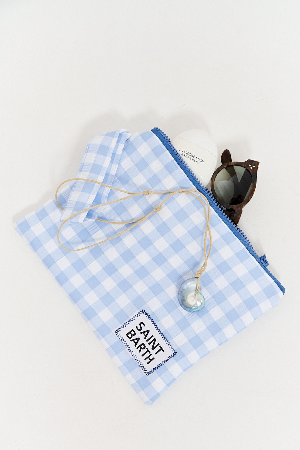 MC2 Saint Barth Косметичка из нейлона с принтом в клетку vichy