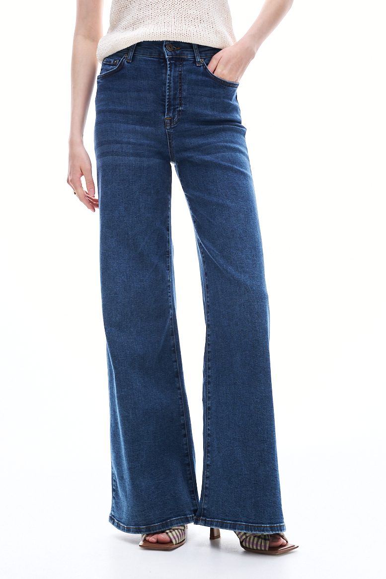 OTTOD'AME Джинсы из бархатистого денима классического оттенка navy blue