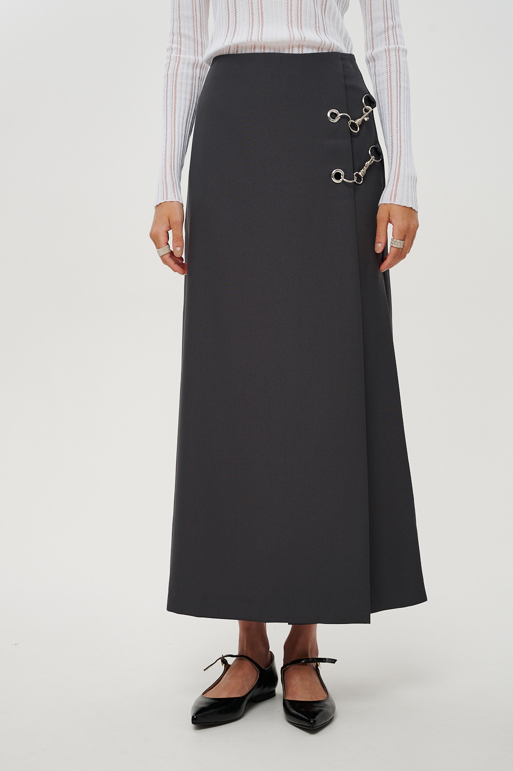 OTTOD'AME Юбка длины макси на застежках-карабинах