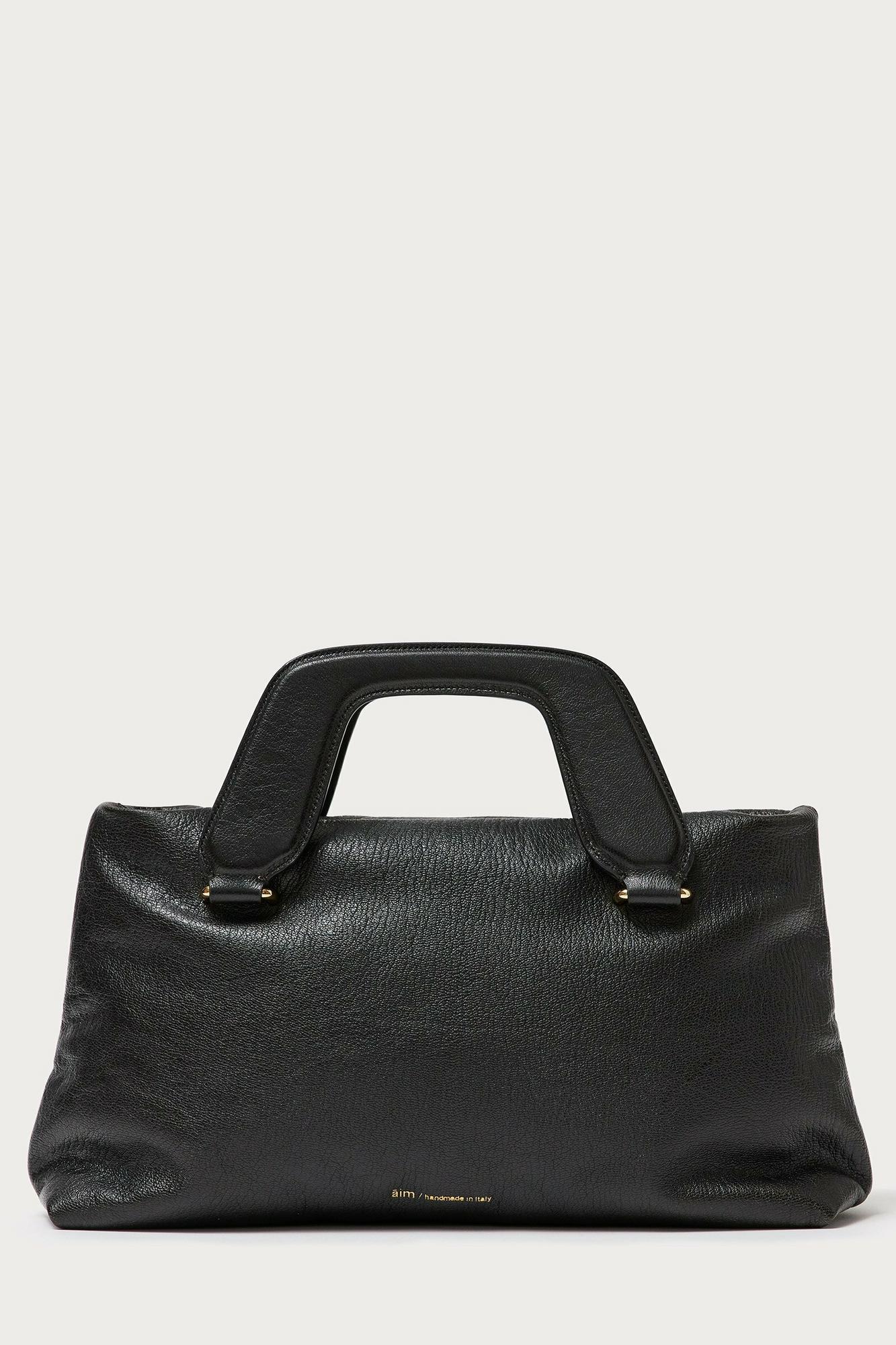 AIM Сумка ALICE large из премиальной кожи фактуры crinkle в черном цвете