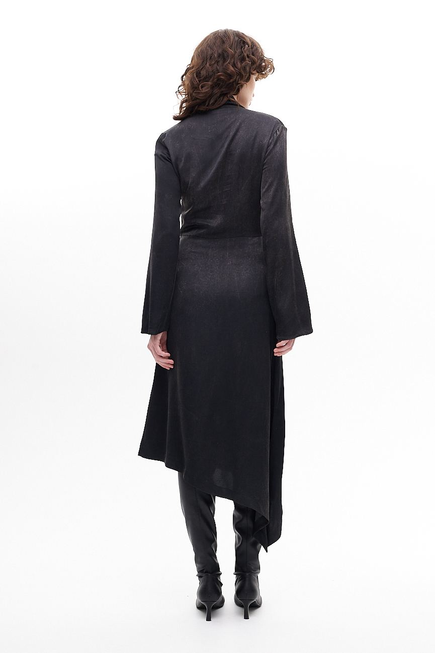 OTTOD'AME Платье из "стираной" вискозы с ассиметричным низом