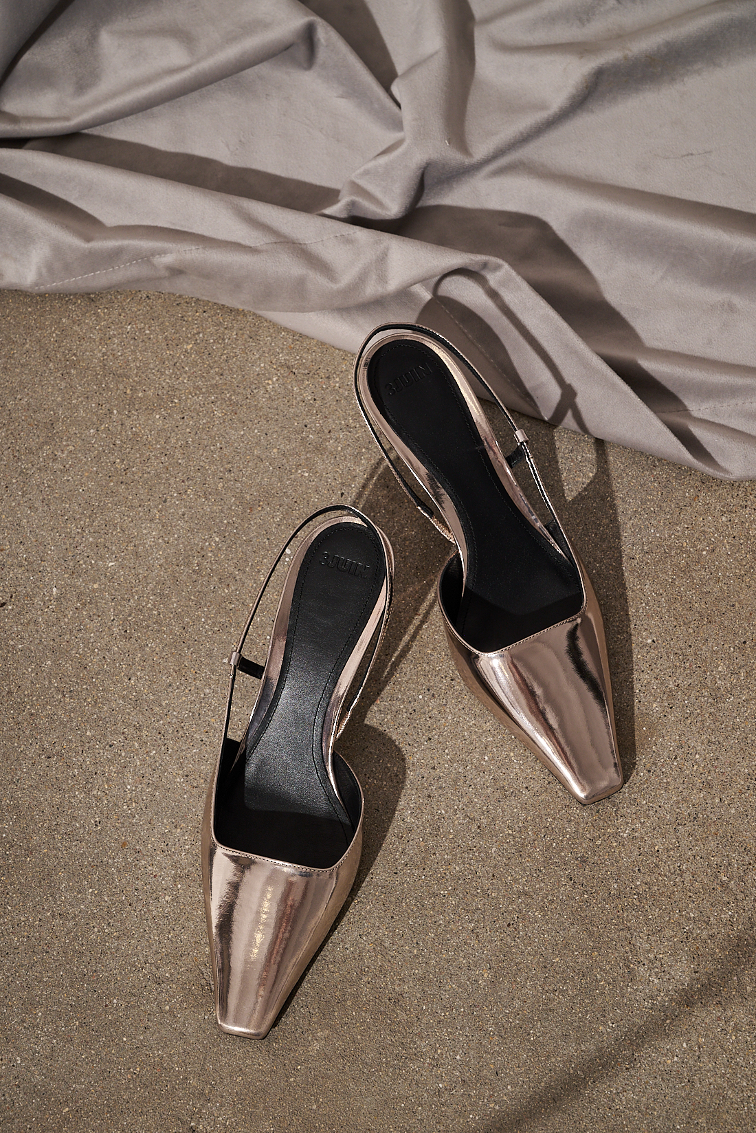 3JUIN Туфли KIRA из металлизированной кожи оттенка стали
