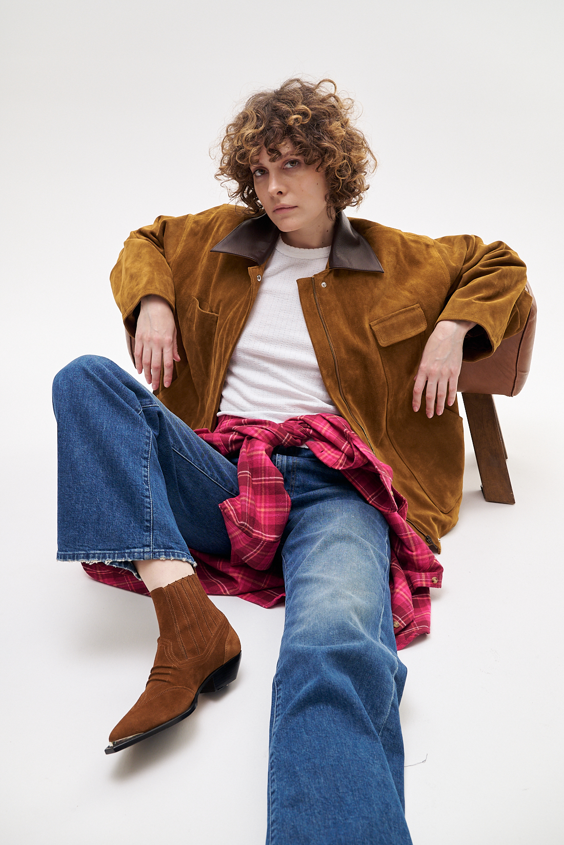 ROSEANNA Сапоги-казаки из замши оттенка коньяка