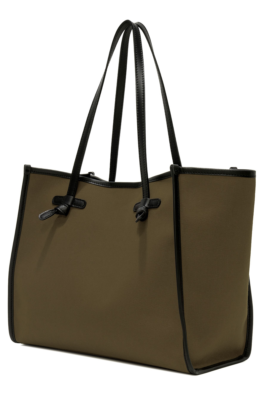 GIANNI CHIARINI Сумка-тоут MARCELLA из хлопкового канвас отенка хаки на подкладе оттенка кэмел