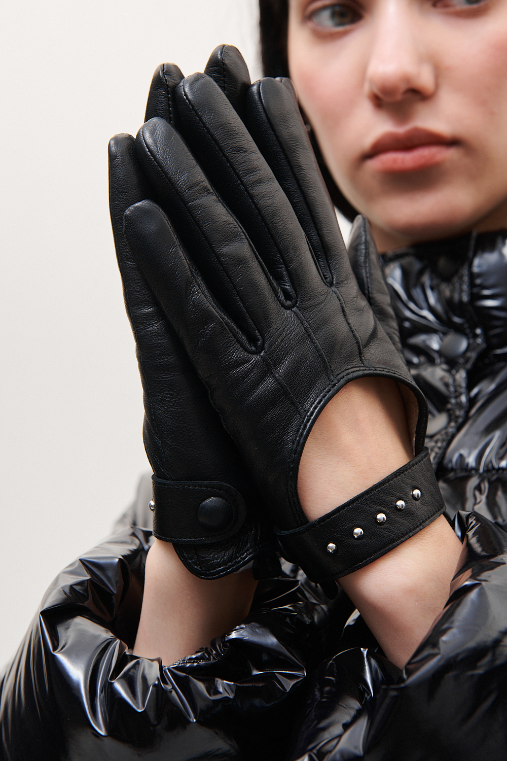GIANNI CHIARINI Перчатки из кожи наппа с заклепками