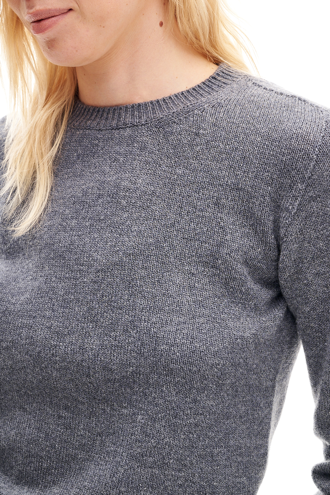 PHIILI Пуловер из бленда мериносовой шерсти и кашемира в сером меланже