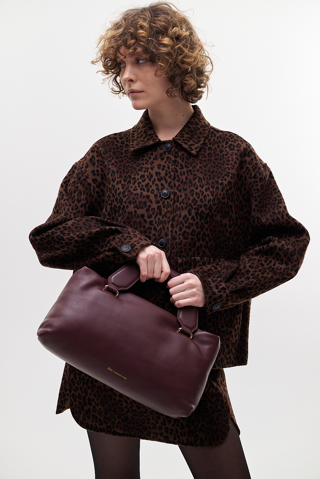 Āim Сумка ALICE large из кожи оттенка бургундского вина