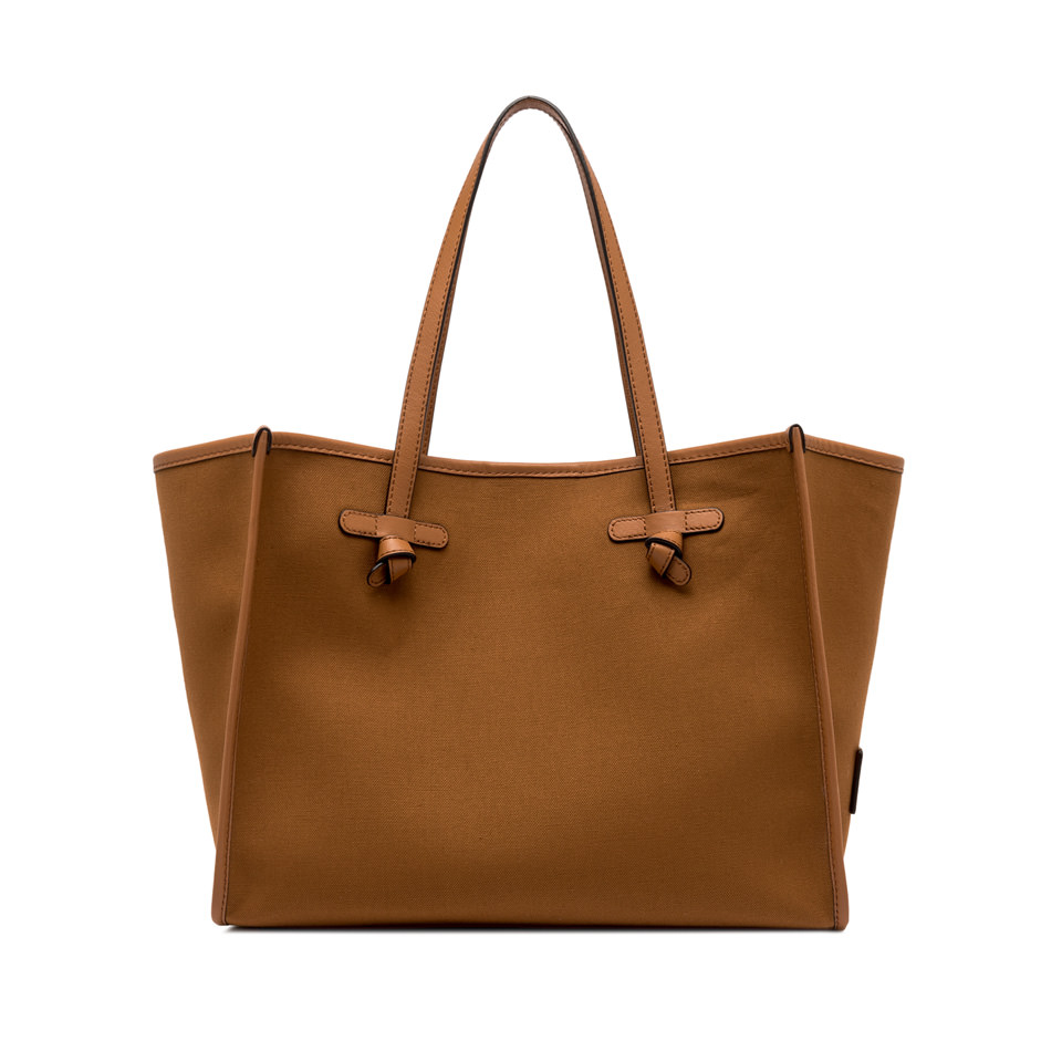 GIANNI CHIARINI Сумка-тоут MARCELLA из хлопкового канвас оттенка карамели