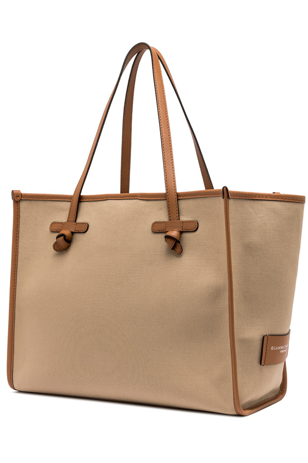 GIANNI CHIARINI Сумка-тоут MARCELLA из хлопкового канвас оттенка беж