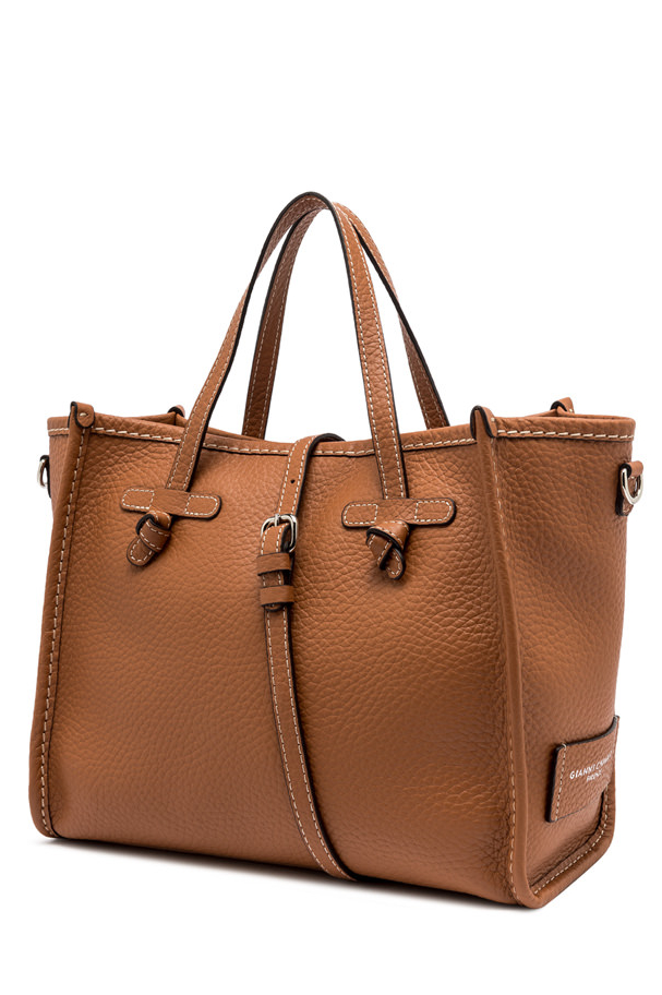 GIANNI CHIARINI Сумка-тоут MARCELLA 32 из премиальной зернистой кожи оттенка коньяка