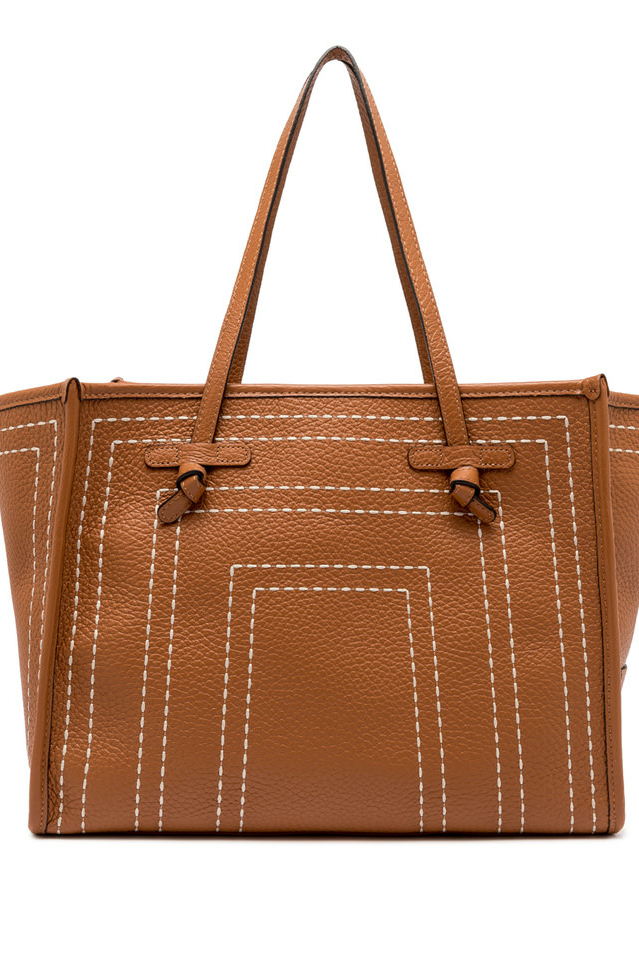 GIANNI CHIARINI Сумка-тоут MARCELLA из зернистой кожи со строчкой ручной работы