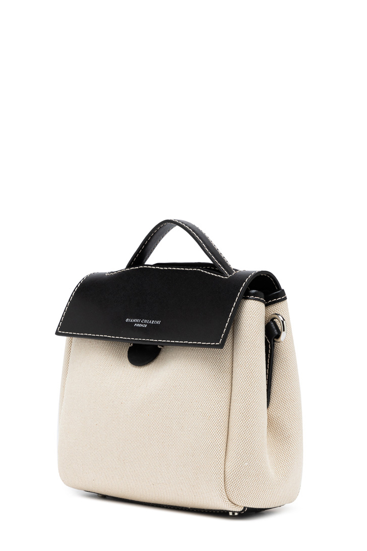 GIANNI CHIARINI Сумка CLIO-mini из хлопкового канвас с клапаном из гладкой кожи