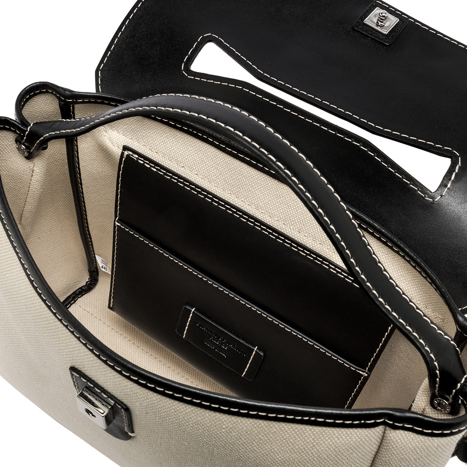 GIANNI CHIARINI Сумка CLIO BIG из хлопкового канвас с клапаном из гладкой кожи