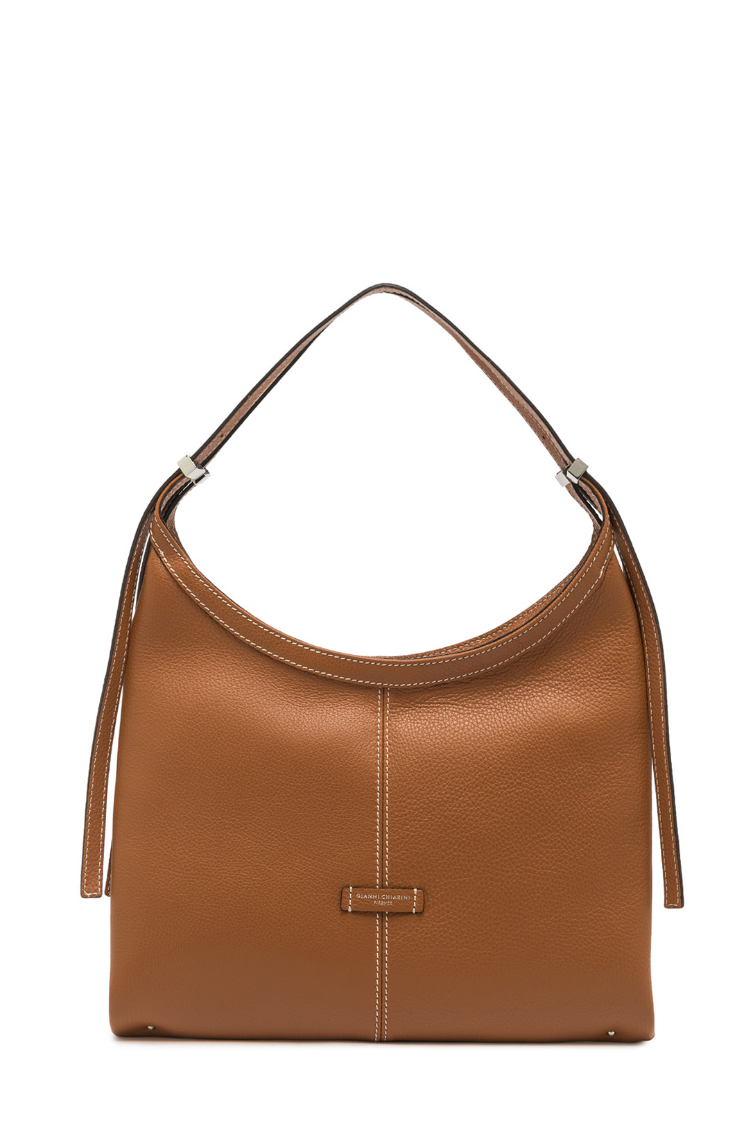 GIANNI CHIARINI Сумка-хобо NORMA из премиальной зернистой кожи оттенка карамели
