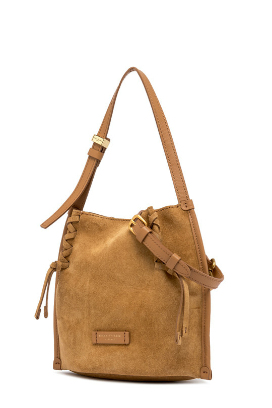 GIANNI CHIARINI Сумка-хобо DORY из шелковистой замши с декоративной шнуровкой